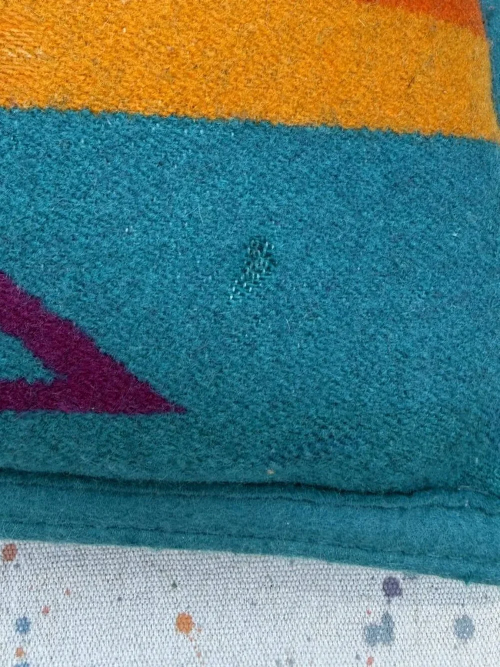 Pendleton Vintage Turquoise Beaver State Chief Joseph Wool Pillow